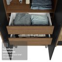 Ver imagem 7 de Guarda-Roupa Solteiro com Pés 4 Portas Batentes com Espelho Rustic/Preto/Rustic Netuno Madesa
