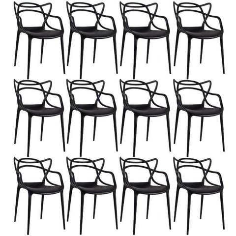 Kit 12 Cadeiras Masters Allegra - Preto