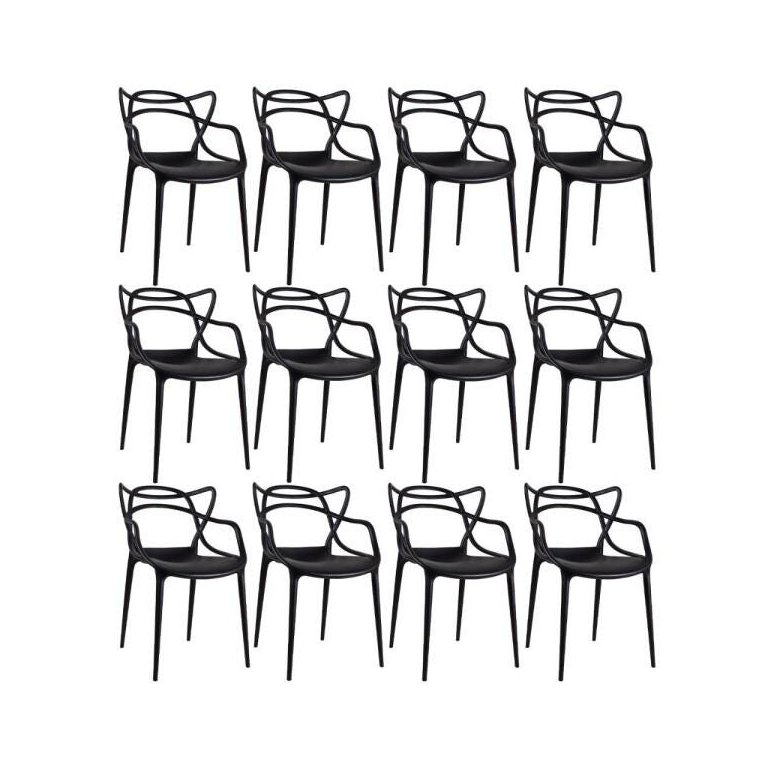 Kit 12 Cadeiras Masters Allegra - Preto