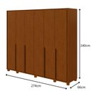 Ver imagem 2 de Guarda-Roupas Casal 6 Portas 8 Gavetas com Pés 100% MDF Imperatore - Lp - Rei de Casa Frassino