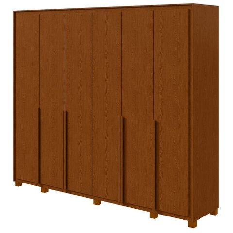 Guarda-Roupas Casal 6 Portas 8 Gavetas com Pés 100% MDF Imperatore - Lp - Rei de Casa Frassino