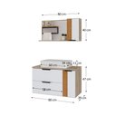 Ver imagem 4 de Gabinete Banheiro Ripado Dolphin 80cm (gabinete+cuba+espelheira+tampo Vidro) Madeirado / Branco