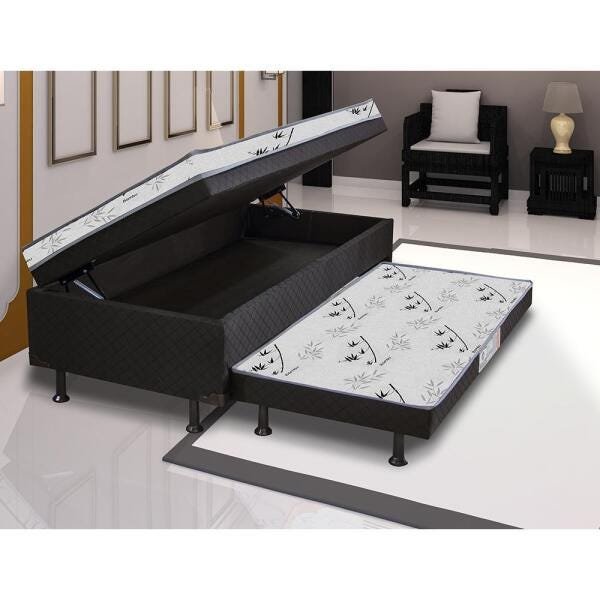 Cama Bibox Baú Nanda com Cama Auxiliar - Preto - Somopar - 1