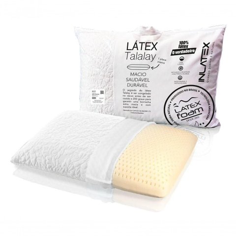 Travesseiro Talalay - Latex em Placa Perfil Baixo 40x60x13cm