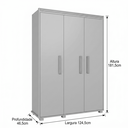 Ver imagem 4 de Guarda Roupa Multiuso Quarto Solteiro Belize 100% Mdf - Nature/offwhite