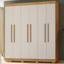 Ver imagem 2 de Guarda Roupa Casal 6 Portas 4 Gavetas 201 cm Porto Bello Cedro Areia Rudk