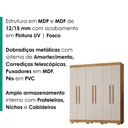 Ver imagem 5 de Guarda Roupa Casal 6 Portas 4 Gavetas 201 cm Porto Bello Cedro Areia Rudk