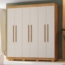 Ver imagem 6 de Guarda Roupa Casal 6 Portas 4 Gavetas 201 cm Porto Bello Cedro Areia Rudk