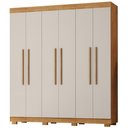 Ver imagem 1 de Guarda Roupa Casal 6 Portas 4 Gavetas 201 cm Porto Bello Cedro Areia Rudk