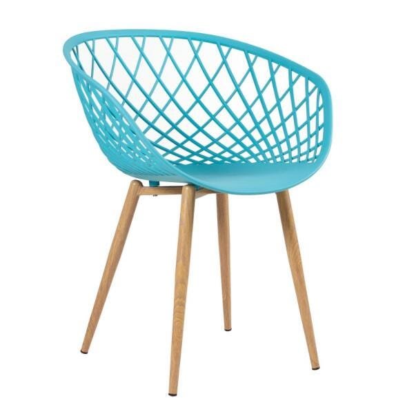 Kit 2 Cadeiras Clarice Nest com Braços + 2 Cadeiras Cleo - Azul Tiffany - 2