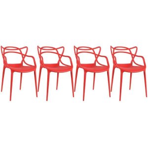 Kit 4 Cadeiras Masters Allegra - Vermelho