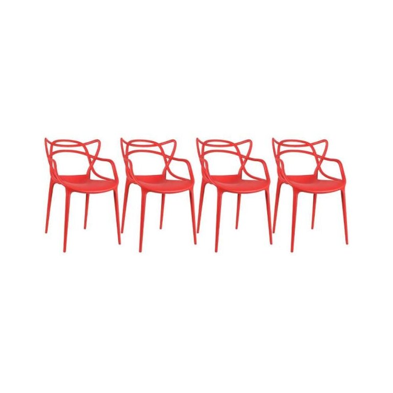 Kit 4 Cadeiras Masters Allegra - Vermelho