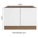 Ver imagem 3 de Balcão Gabinete de Pia Madesa Stella 2 Portas (Sem Tampo e Pia) Rustic/Branco