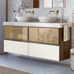 Conjunto 02 Balcoes Para Banheiro Cj14 Amendoa Off White - 1 Conjunto 02 Balcoes Para Banheiro Cj14 Amendoa Off White - 1