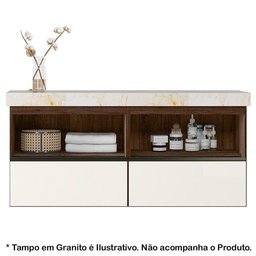 Conjunto 02 Balcoes Para Banheiro Cj14 Amendoa Off White - 5 Conjunto 02 Balcoes Para Banheiro Cj14 Amendoa Off White - 5