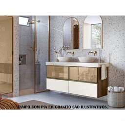 Conjunto 02 Balcoes Para Banheiro Cj14 Amendoa Off White - 3 Conjunto 02 Balcoes Para Banheiro Cj14 Amendoa Off White - 3