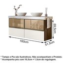 Ver imagem 4 de Conjunto 02 Balcoes Para Banheiro Cj14 Amendoa Off White