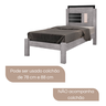 Cama Solteiro Quarto Madeira Mdf com Pés Resistente Amanda:cinza - 4