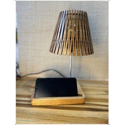 Luminária Fly de Mesa Mdf Laminado Freijo 29cm X 23cm Ofertamo - 2