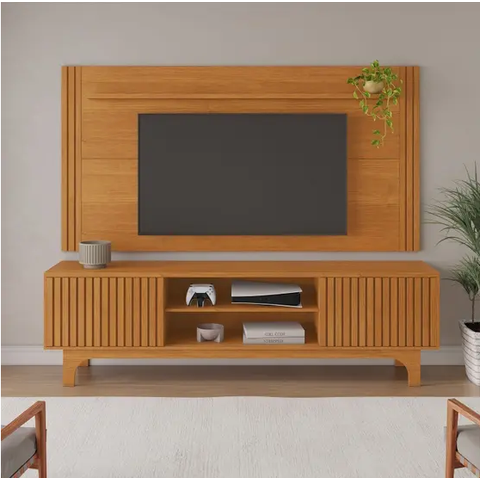 Rack com Painel Tv até 70" Trunfo Jcm Movelaria - Cinamomo