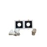 Spot Duplo Branco/preto Embutido Quadrado Recuado Par20:6500k - 6