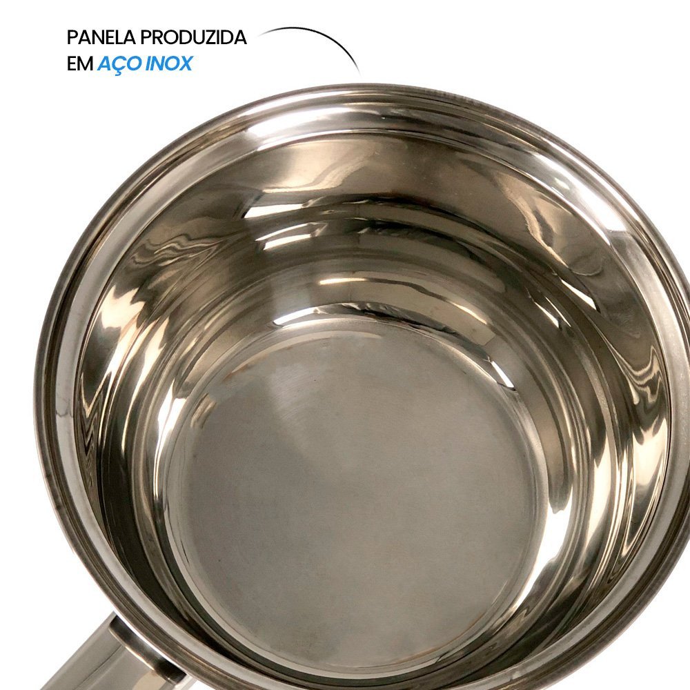 Conjunto Panelas 5 Peças Tampa Vidro Aço Inox - 4