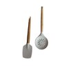 Kit Escumadeira e Espátula Pá, Bambu e Silicone Utensilios do Chef - 1