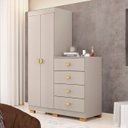 Ver imagem 2 de Guarda Roupa Cômoda 4 Gavetas 120cm Cristal Fendi - Vila Rica
