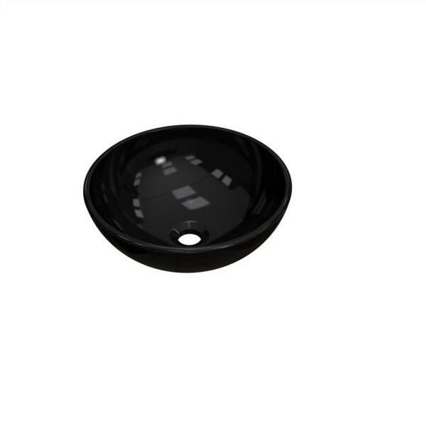 Cuba Redonda De Apoio Banheiro 35cm Preto Fosco R35W - 1