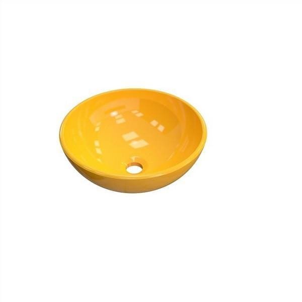 Cuba Redonda De Apoio Banheiro 35cm Amarelo R35W - 1