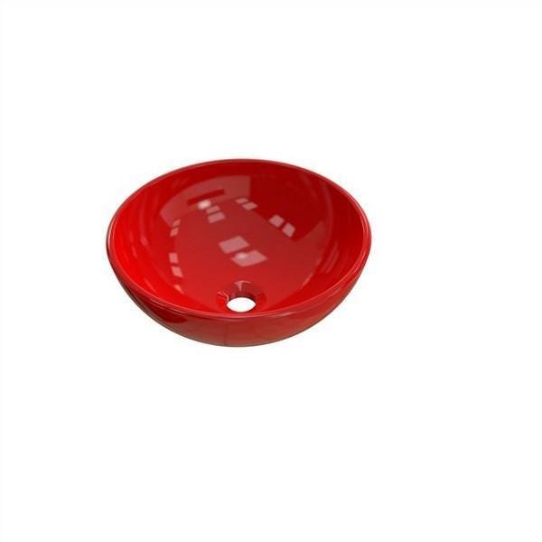 Cuba Redonda De Apoio Banheiro 35cm Vermelho R35W - 6