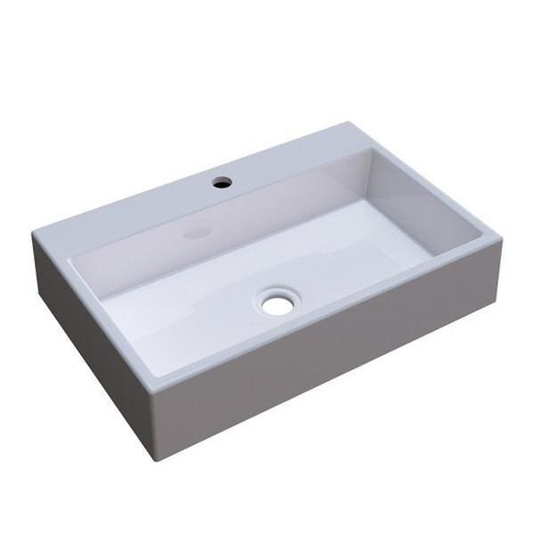Cuba Retangular De Apoio Banheiro 36,5cm Branco RT55W - 6