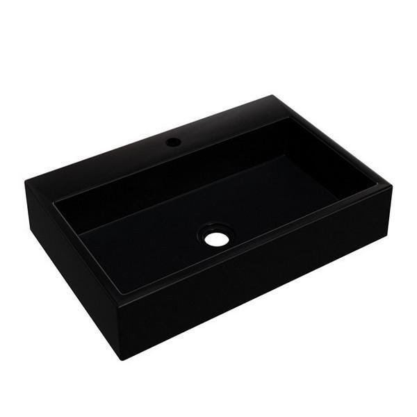 Cuba Retangular De Apoio Banheiro 36,5cm Preto Fosco RT55W - 1