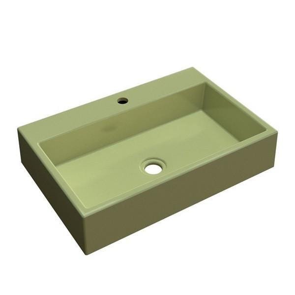 Cuba Retangular De Apoio Banheiro 36,5cm Verde Acqua RT55W - 6