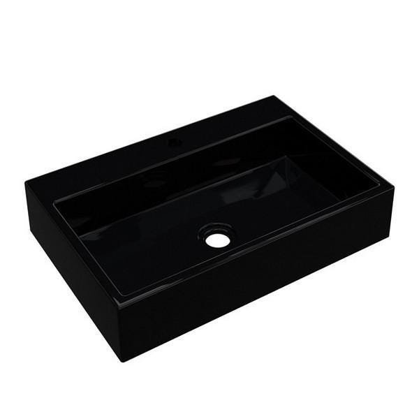 Cuba Retangular De Apoio Banheiro 36,5cm Preto RT55W - 6