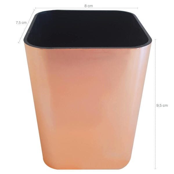 Kit 2 Porta Objetos Organizadores De Escritório Porta Lápis Rose Gold Metalizado Dello - 3