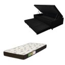 Ver imagem 1 de Cama Box Baú Solteiro com Auxiliar (Bicama) + Colchão Solteiro Espuma D20 12cm | Kit Completo com Ca