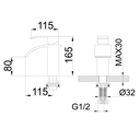 Ver imagem 6 de Torneira Misturador Monocomando Dourado Fosco Cascata Quadrado Baixo para Banheiro