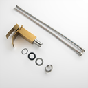 Ver imagem 5 de Torneira Misturador Monocomando Dourado Fosco Cascata Quadrado Baixo para Banheiro