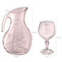 Ver imagem 3 de Kit Jarra 2,3L E 6 Taças 350ml Jogo De Refresco Tango Servir Água Suco Rosa Translúcido UZ
