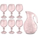 Ver imagem 1 de Kit Jarra 2,3L E 6 Taças 350ml Jogo De Refresco Tango Servir Água Suco Rosa Translúcido UZ