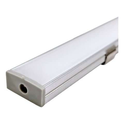 Perfil Sobrepor Slim 1m + Fita Led Cob + Fonte - Preto - 3000k
