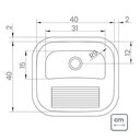 Ver imagem 2 de Tanque de Encaixe Tramontina Hera 25 L em Aço Inox Acetinado 40x40 Cm