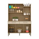 Ver imagem 3 de Armário de Cozinha Compacta 6 Portas e 2 Gavetas 132cm Silver Freijó/vanilla - Pallazio