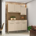 Ver imagem 2 de Armário de Cozinha Compacta 6 Portas e 2 Gavetas 132cm Silver Freijó/vanilla - Pallazio