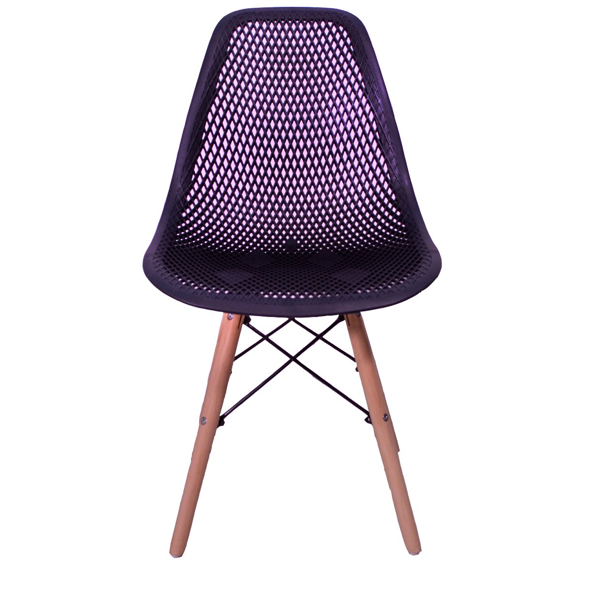Kit 4 Cadeiras Design Charles Eames Eiffel Furadinha Cor:Preta - 2