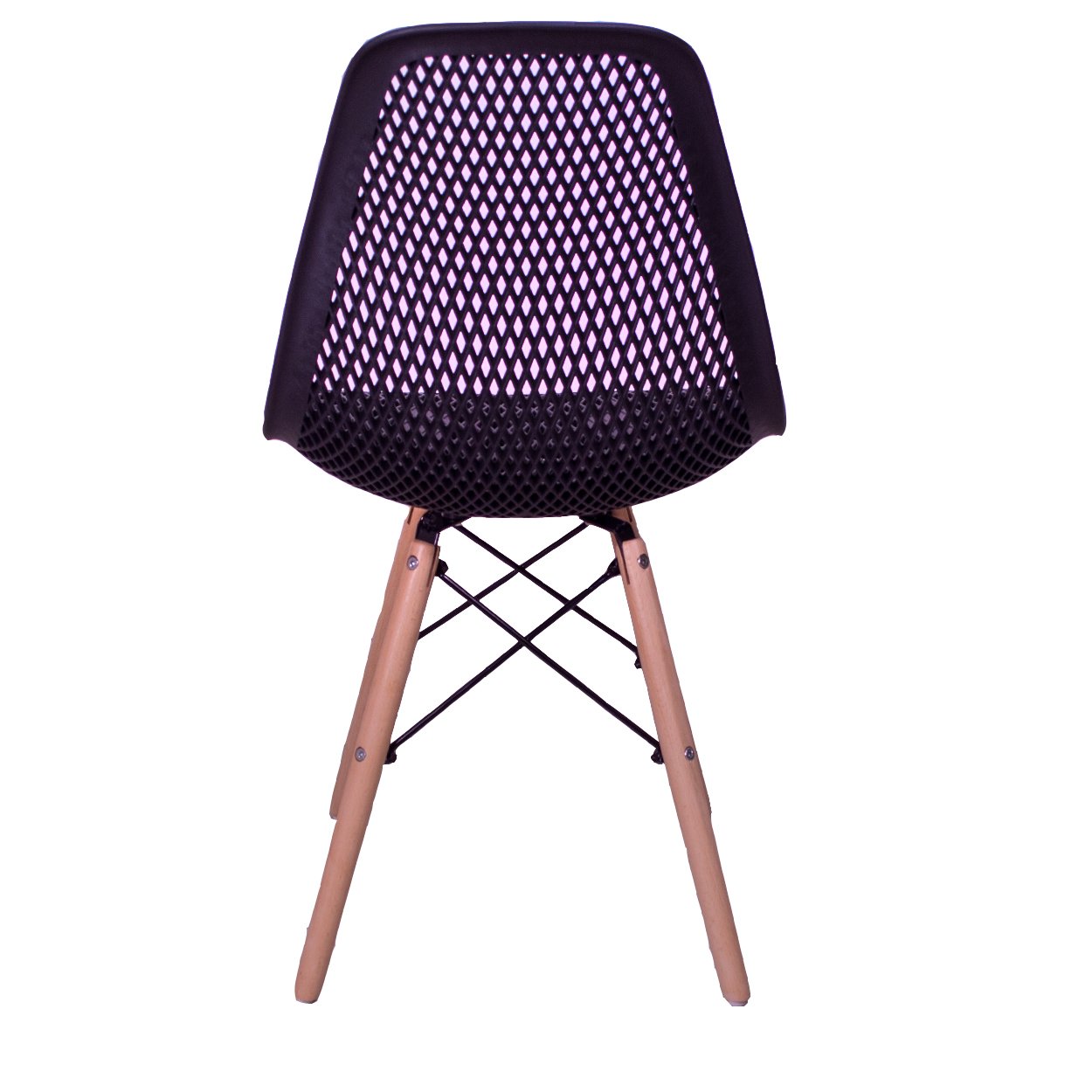Kit 4 Cadeiras Design Charles Eames Eiffel Furadinha Cor:Preta - 5