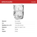 Ver imagem 6 de Vaso Decorativo de Cristal Transparente 13x9x9cm Enfeite Sala Mesa Estante