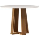 Ver imagem 1 de Mesa de Jantar Isabela 100x100 cm com Vidro Cinamomo Off White - New Ceval