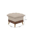 Ver imagem 6 de Poltrona York C/ Puff em Linho com Detalhes Courino e Fibras de Silicone Just Time